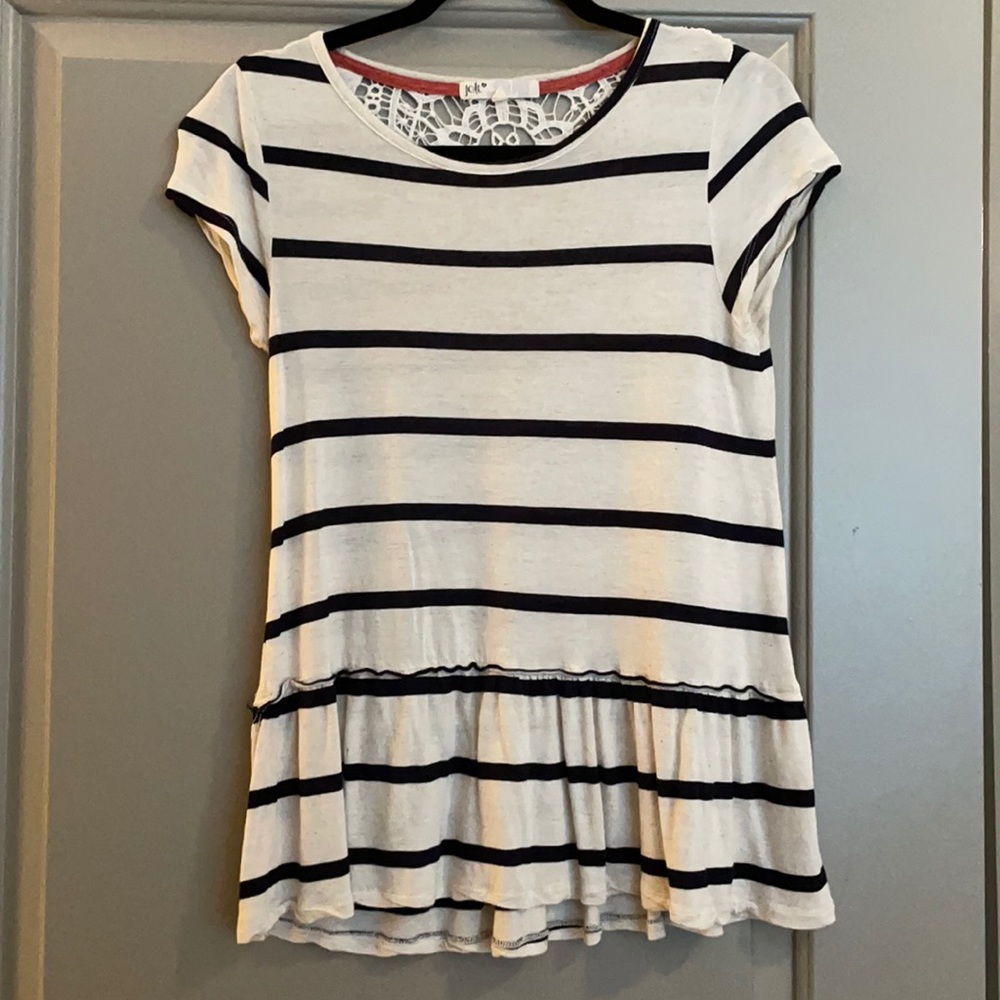 Black and Cream Striped Blouse